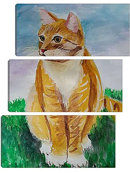 Модульная картина - Рыжий кот