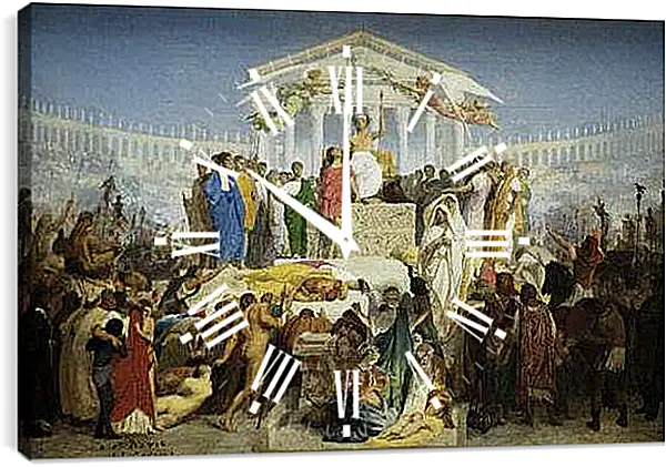 Часы картина - The Age of Augustus - The Birth of Christ. Жан-Леон Жером