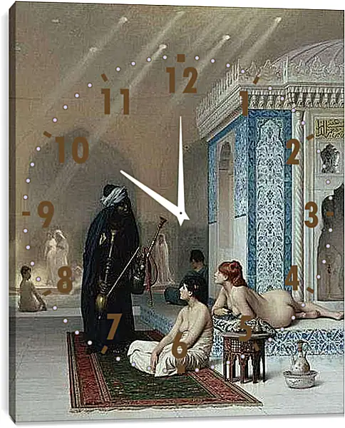 Часы картина - Pool in a Harem. Жан-Леон Жером