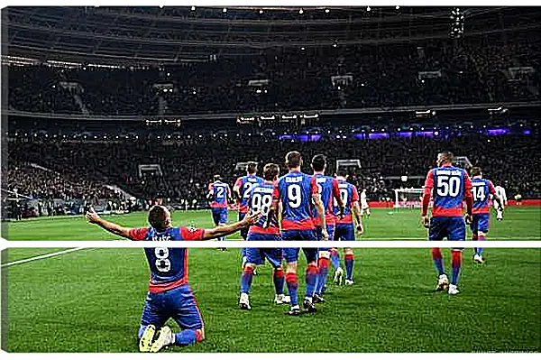 Модульная картина - Празднование гола. ФК ЦСКА Москва. FC CSKA Moscow