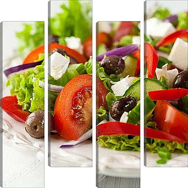 Модульная картина - Овощной салат. Средиземноморская свежесть.