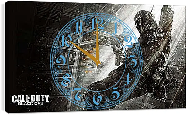 Часы картина - call of duty black ops, soldier, gun