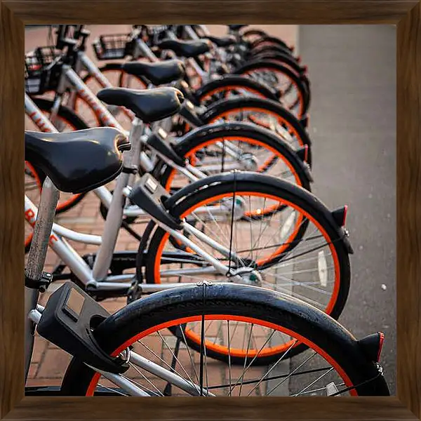 Картина в раме - Стоянка для велосипедов