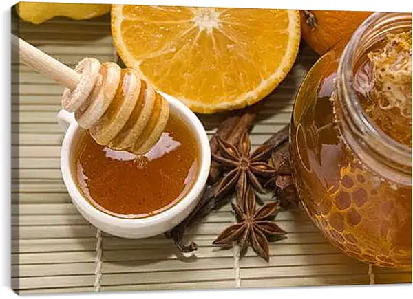 Постер на подрамнике - Мед и апельсин. Солнечный нектар.
