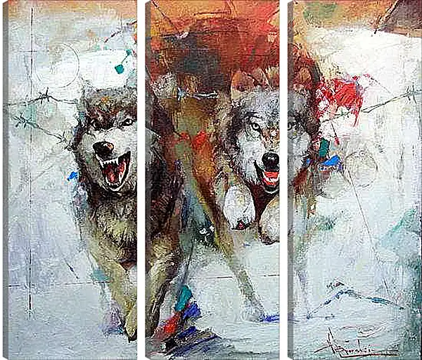 Модульная картина - Волки