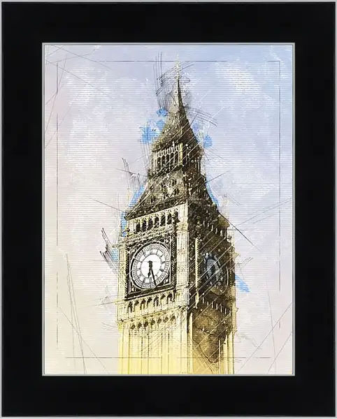Картина в раме - Лондон. Биг-Бен.