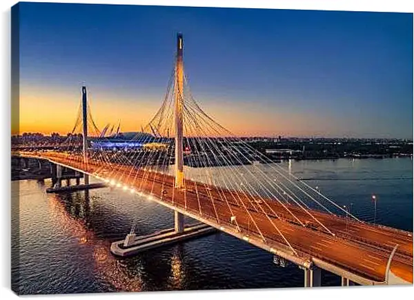 Постер на подрамнике - Санкт Петербург Вечер над Невой