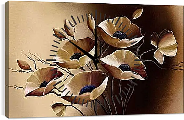 Часы картина - Маки