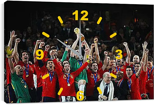 Часы картина - Сборная Испании чемпионы мира по футболу