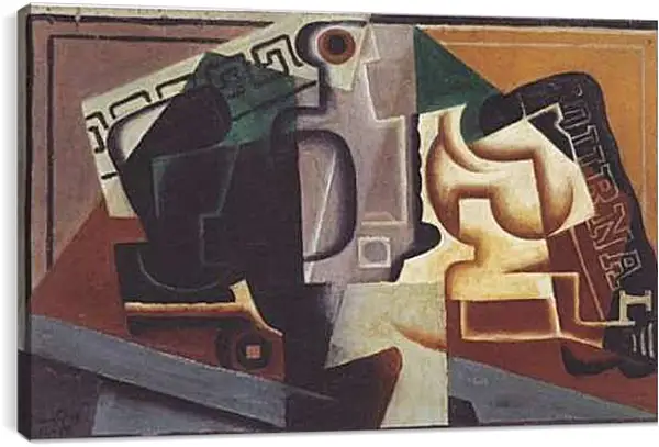 Постер на подрамнике - Glas und Karaffe. Хуан Грис
