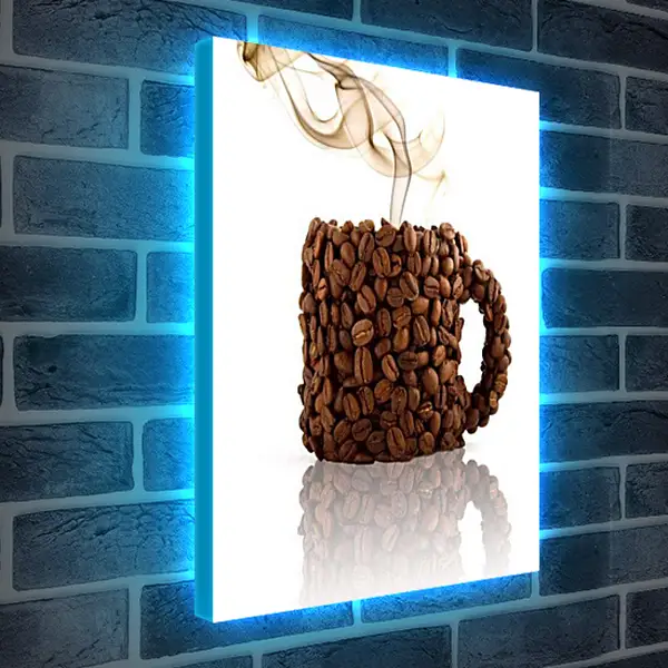 Лайтбокс световая панель - Кофе в кофе. Ароматное утро.