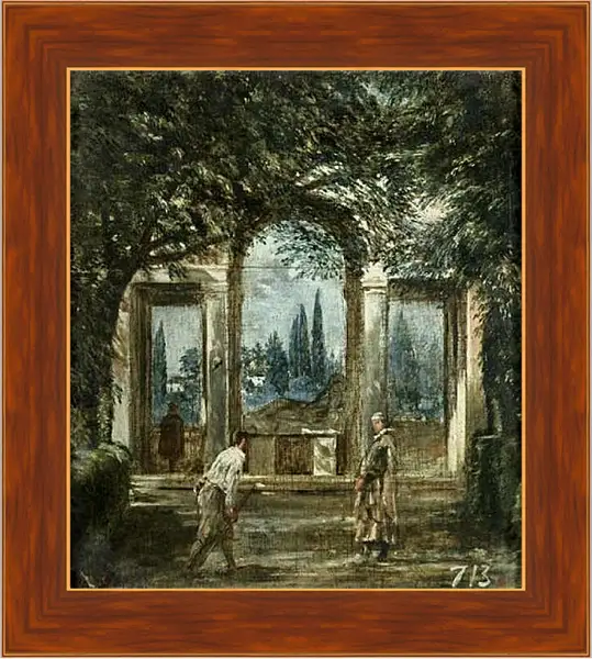 Картина в раме - The Medici Gardens in Rome. Диего Веласкес