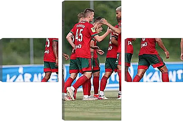 Модульная картина - Празднование гола. Локомотив Москва. Lokomotiv Moscow