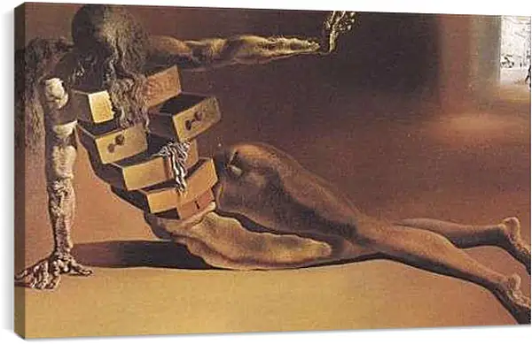 Постер на подрамнике - The Anthropomorphic Chest of Drawers. (Антропоморфный шкафчик) Сальвадор Дали