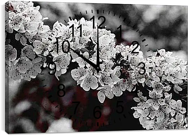 Часы картина - Цветущая ветка