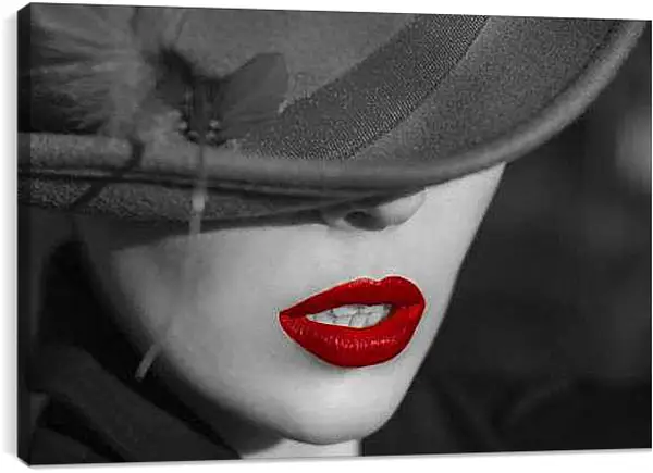 Постер на подрамнике - Яркая помада