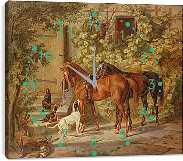 Часы картина - После охоты