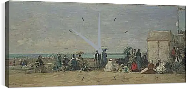 Часы картина - Beach Scene, Trouville (1) Эжен Буден
