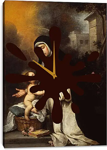 Часы картина - Святая Роза из Лимы. Бартоломе Эстебан Мурильо