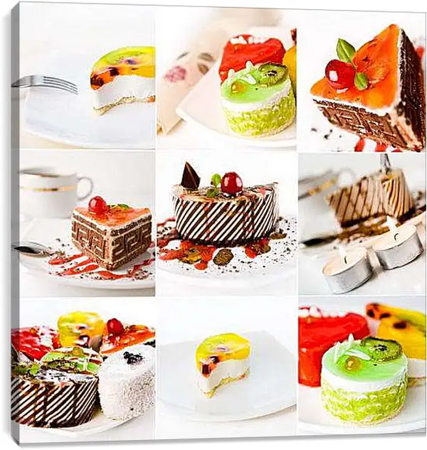 Постер на подрамнике - Тортики мини. Сладкое Изобилие.
