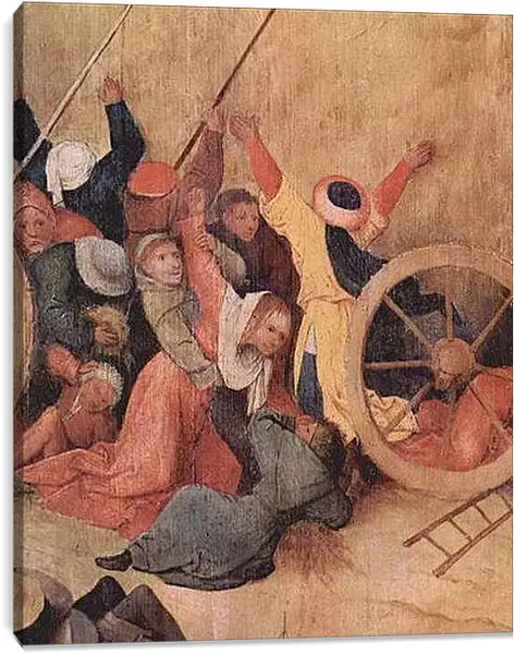 Постер на подрамнике - Heuwagen, Triptychon, Mitteltafel - Der Heuwagen. Иероним Босх