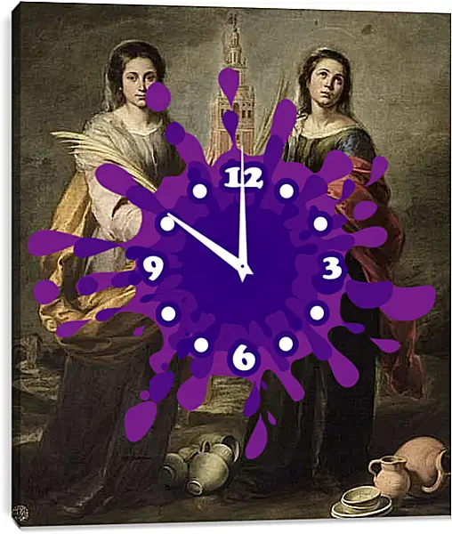Часы картина - Святая Юста и Святая Руфина. Бартоломе Эстебан Мурильо
