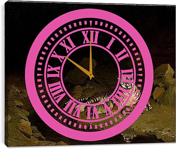 Часы картина - Tiger and Cubs - Тигр и детеныши. Жан-Леон Жером