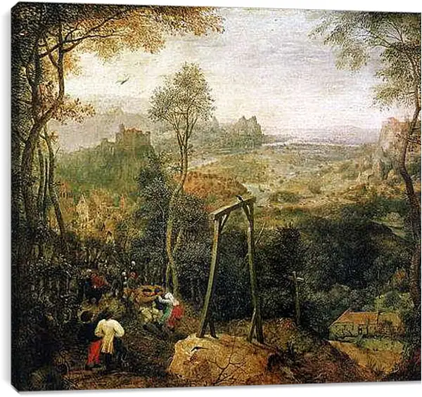 Постер на подрамнике - Die Elster auf dem Galgen. Брейгель Питер Старший