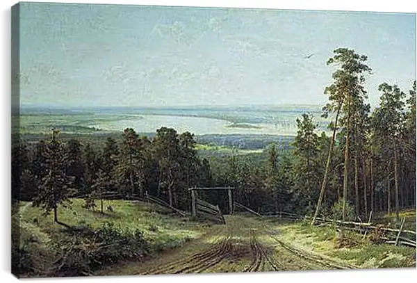 Постер на подрамнике - Река Кама под Елабугой. Иван Шишкин