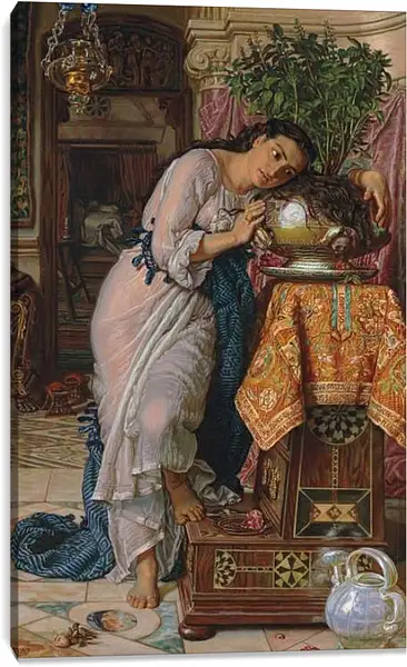 Постер на подрамнике - Изабелла и горшок с базиликом. Уильям Холман Хант