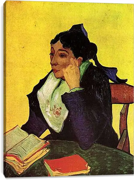 Постер на подрамнике - L Arlesienne Madame Ginoux with Books. Винсент Ван Гог