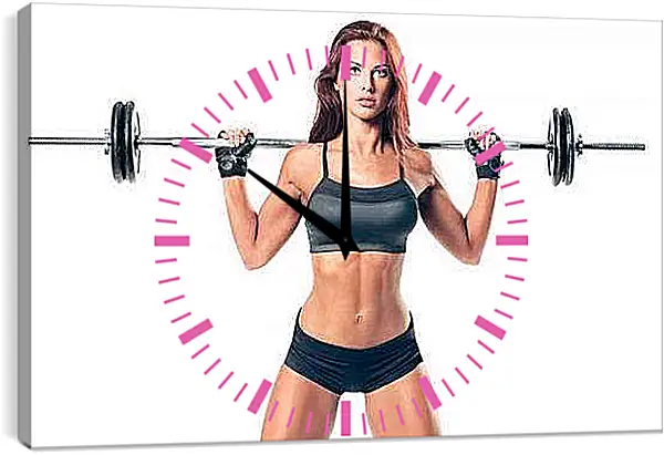 Часы картина - Упражнения со штангой