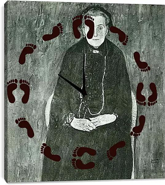 Часы картина - Bildnis Barbara Floge. Густав Климт