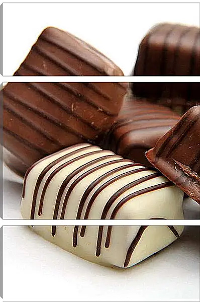 Модульная картина - Конфета в белом шоколаде. Шоколадное Наслаждение.