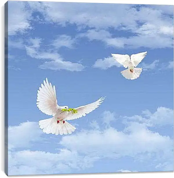 Постер на подрамнике - Sky with goubyami - Небо с гоубями