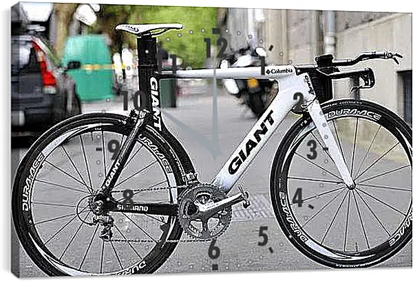 Часы картина - Чёрно-белый велосипед