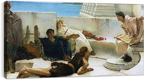 Постер на подрамнике - Reading from Homer. Лоуренс Альма-Тадема