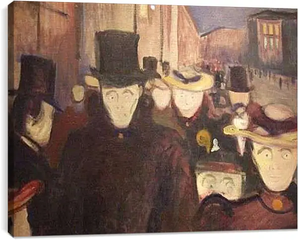 Постер на подрамнике - Aften pa Karl Johan. Эдвард Мунк