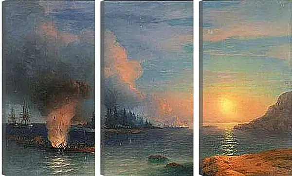 Модульная картина - Битва в северных странах. Иван Айвазовский