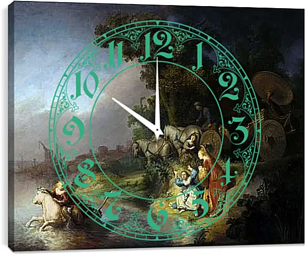 Часы картина - Похищение Европы. Рембрандт