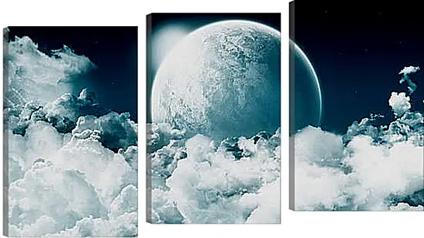 Модульная картина - Белая Луна