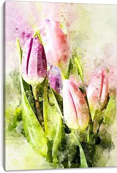 Постер на подрамнике - Тюльпаны арт