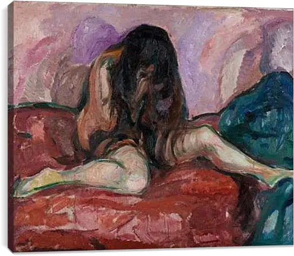 Постер на подрамнике - Weeping Nude. Эдвард Мунк