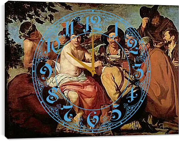 Часы картина - Los Borrachos. Диего Веласкес