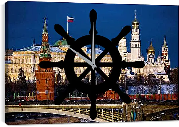 Часы картина - Московский Кремль