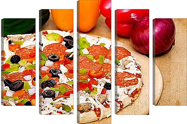Модульная картина - Овощная пицца. Итальянская Феерия.