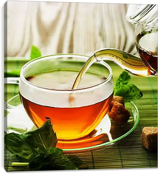 Постер на подрамнике - Чай с сахаром. Чайная Гармония.