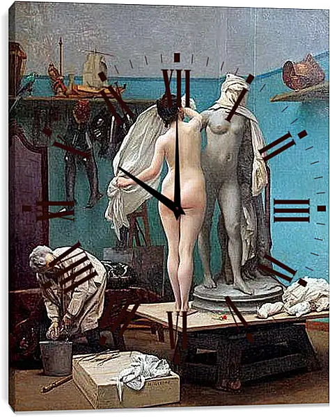 Часы картина - Завершение сеанса. Жан-Леон Жером