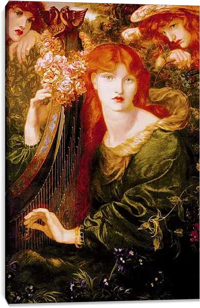 Постер на подрамнике - La Ghirlandata. Данте Габриэль Россетти