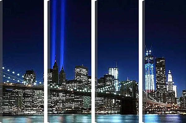 Модульная картина - Бруклинский мост ночью